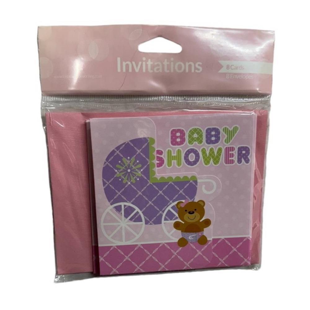 Baby shower invitations pack of 8 cards with envelopes. New in packaging!